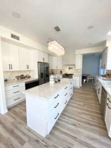 Kitchen with white cabinet